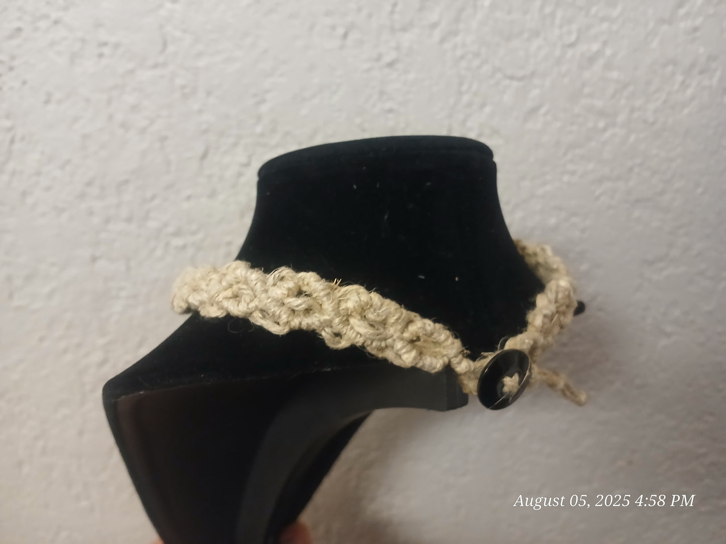 "Goddess Glow" – Hemp Choker with Blue Goldstone